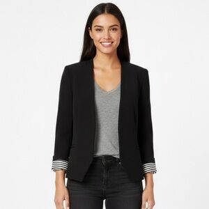 Daniel Rainn Black Fitted Cropped Blazer Jacket Womens Size Medium